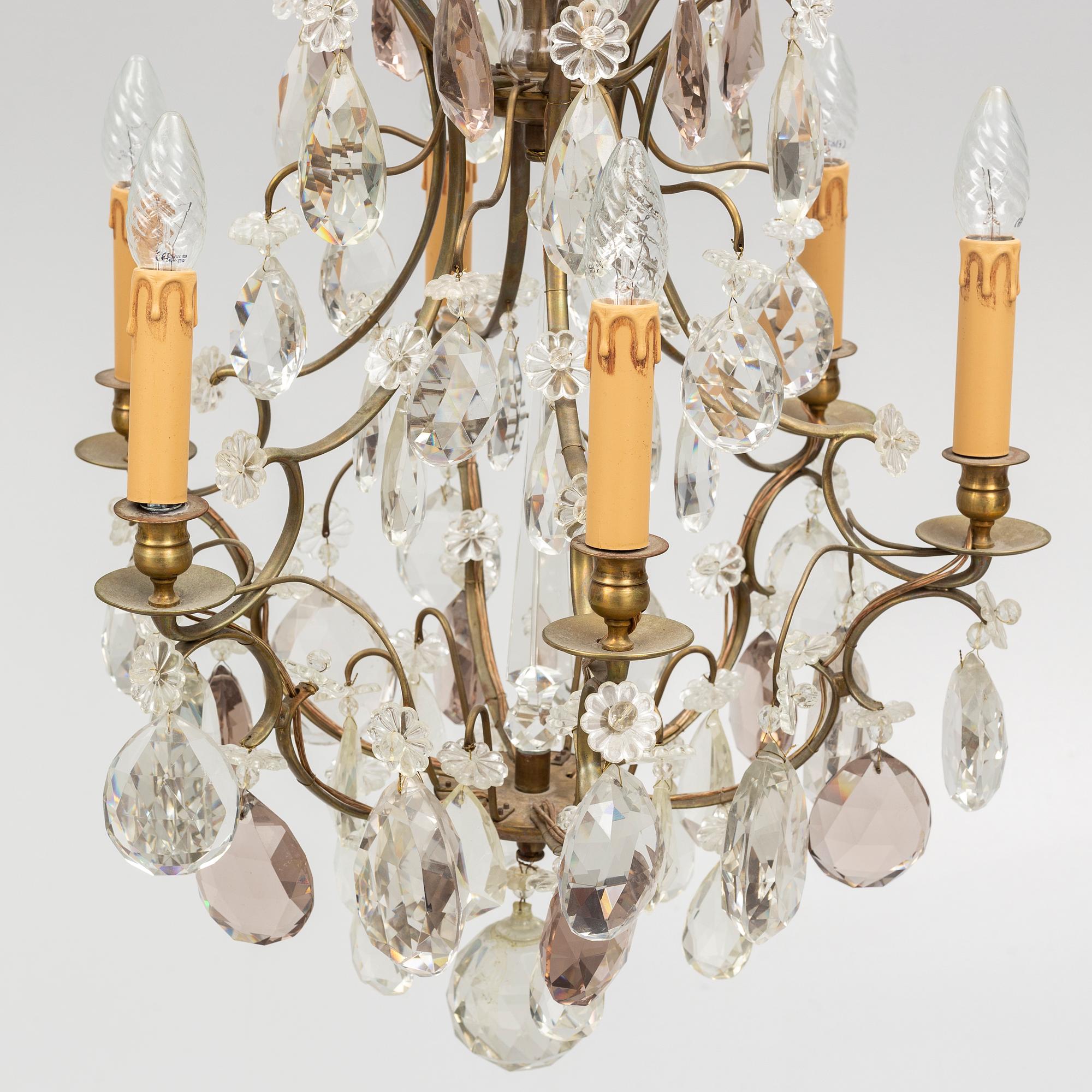 Two chandeliers, rococo style. Early 20th century. - Bukowskis