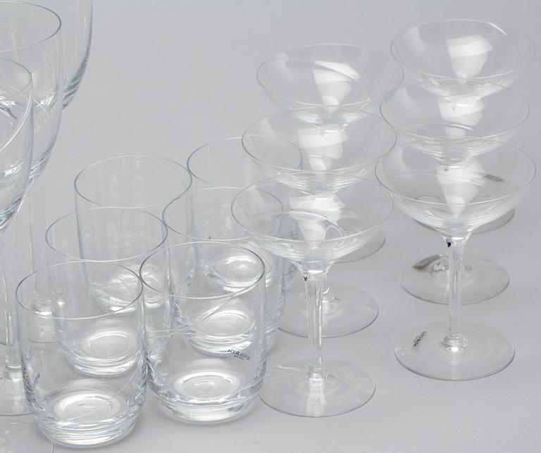 GLASSERVIS, 40 delar, "Line", Kosta Boda.