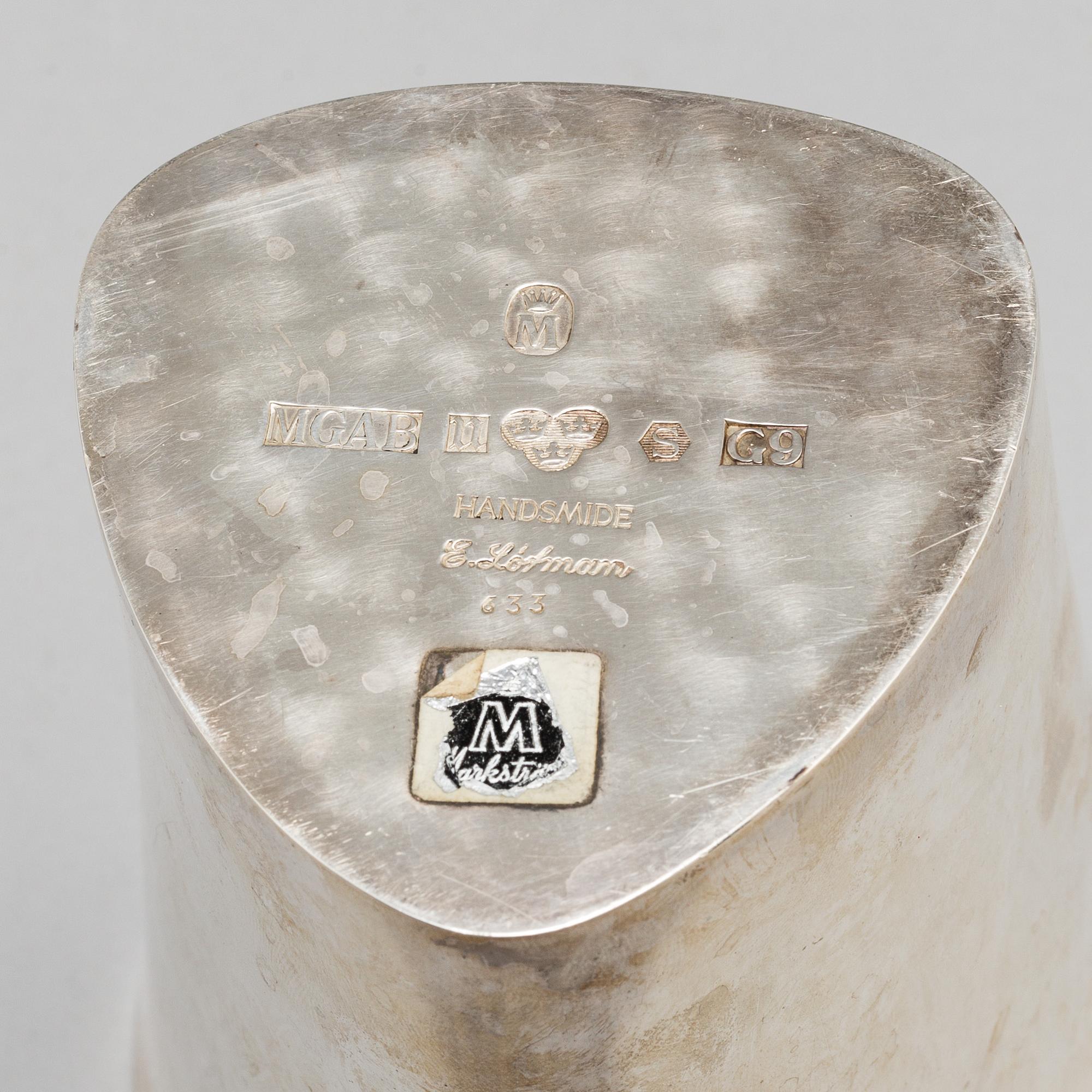 ERIC LÖFMAN, a silver vase, KG Markströms Guldsmeds Ab, Uppsala 1957.