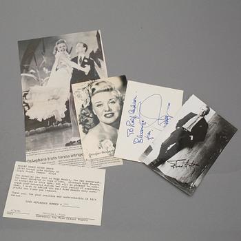 FRED ASTAIRE (1899-1987) PÅ FOTO SAMT GINGER ROGERS (1911-1995), egenhändiga.