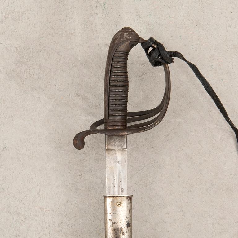 Sabre, French, 1882 for infantry, African model, with scabbard.