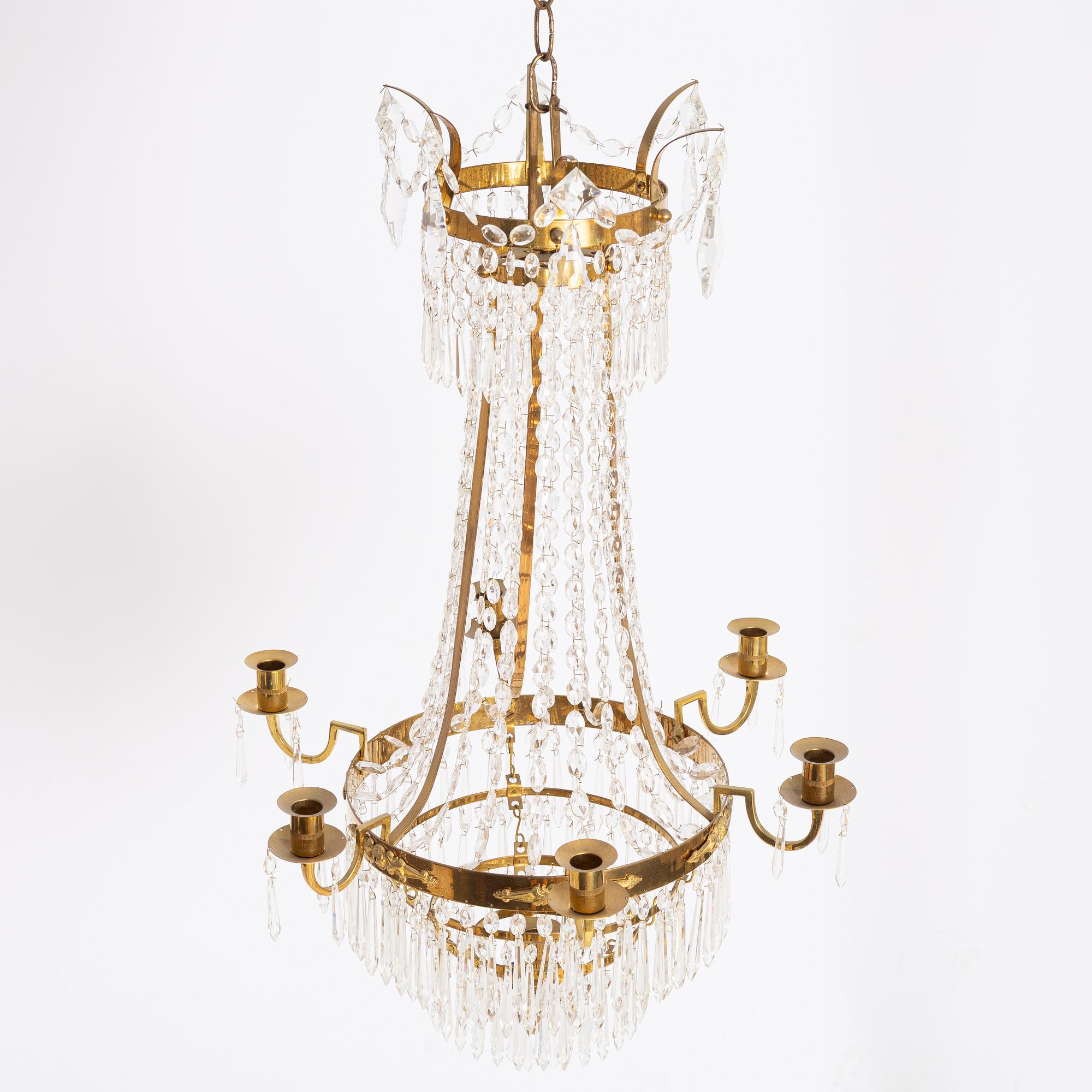A Gustavian style channdelier, first half of the 20th Century.