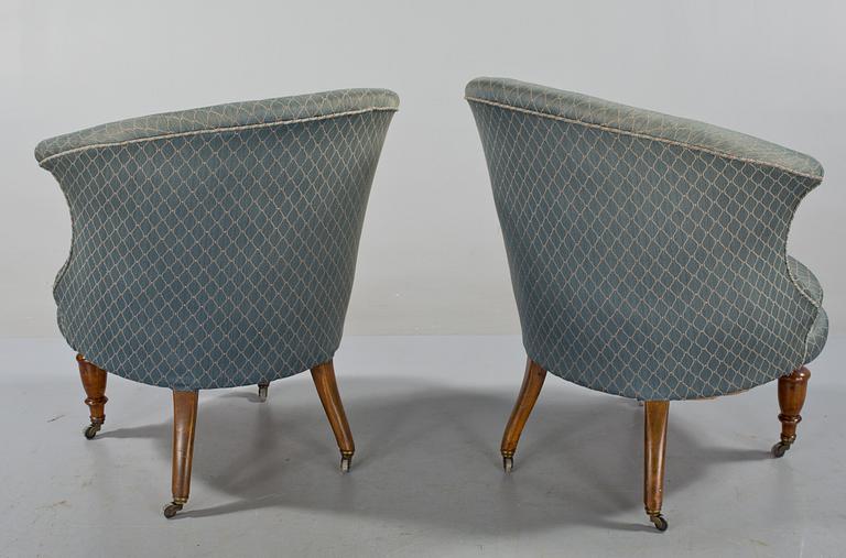 FÅTÖLJER, ett par, 1800-talets slut.