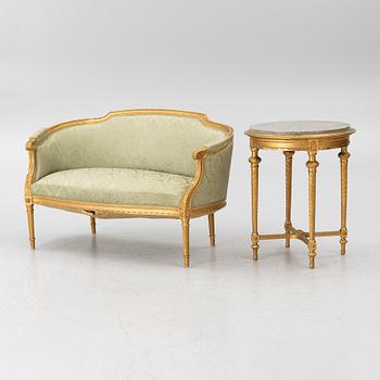 Soffa och bord, Louis XVi-stil.1900-talets början.