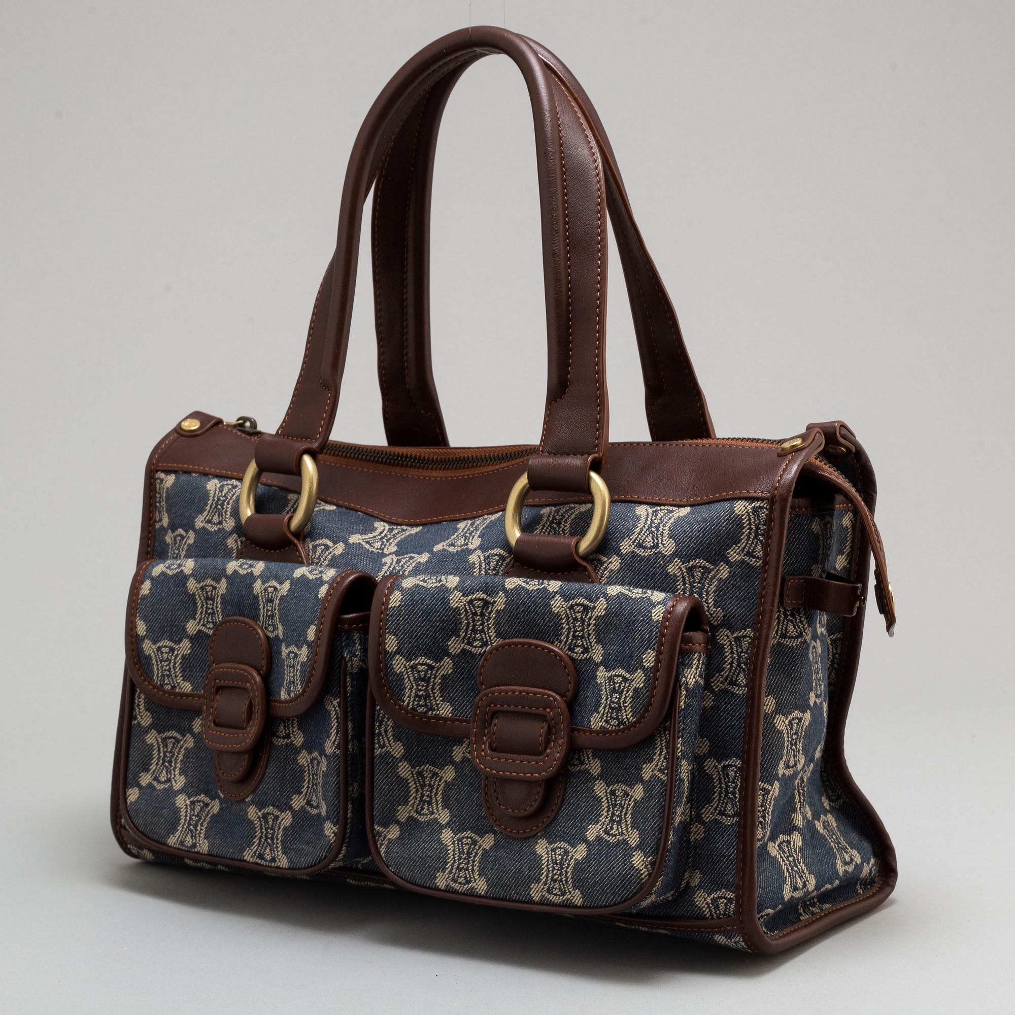 CELINE, "Macadam Denim Shoulder Bag".