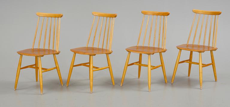 STOLAR, 4 st, "Fanett", Ilmari Tapiovaara, Edsbyverken. Formgiven 1955.