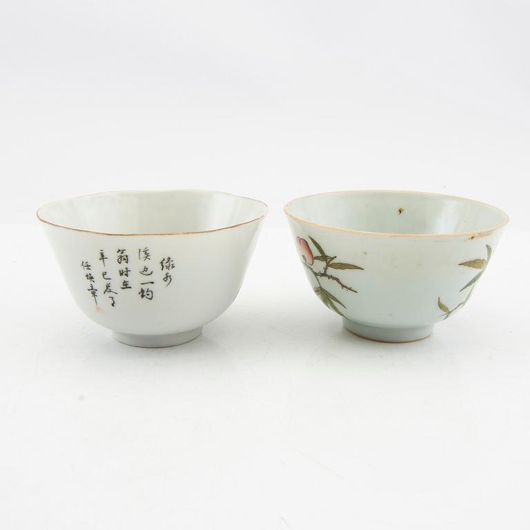 Skålar 4 st Kina sent 1800-tal/1900-tal porslin.