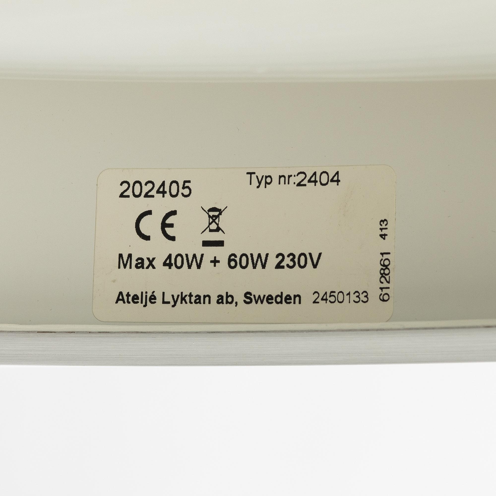 Anders Pehrson, a pair of 'Bumlingen' ceiling lamps, Ateljé Lyktan, Åhus.