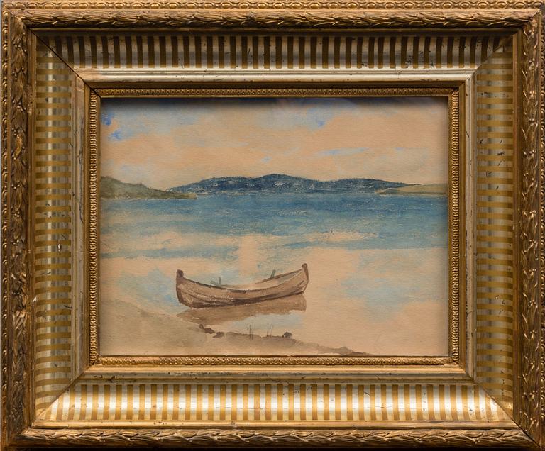 MARIA WIIK, A ROWBOAT ON THE SHORE.