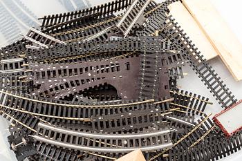 A model train set with accessories, partly Fleischmann, second half of the 20th century.