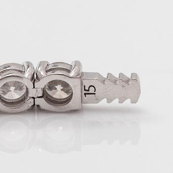 Tennis bracelet, brilliant cut diamonds, 14K white gold.