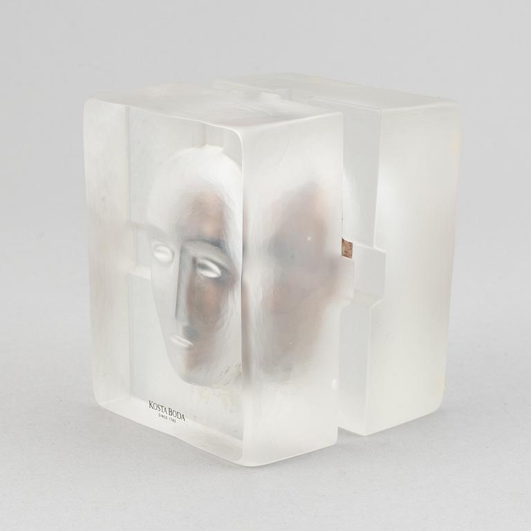 Bertil Vallien, two glass sculptures, Kosta Boda.