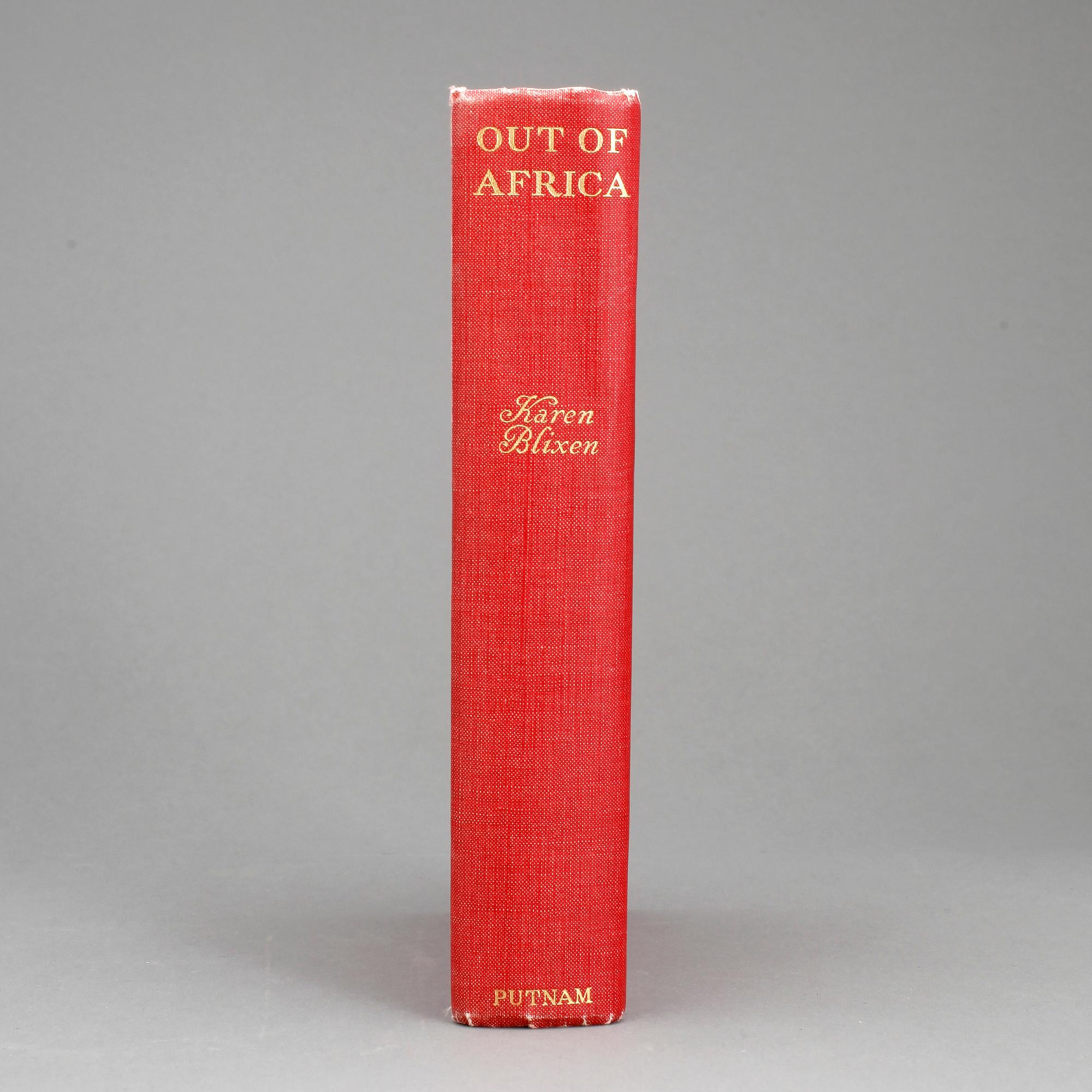 BOK, "Out of Africa", Karen Blixen, Putnam,  London, först utgiven 1937, denna utgåva senare.
