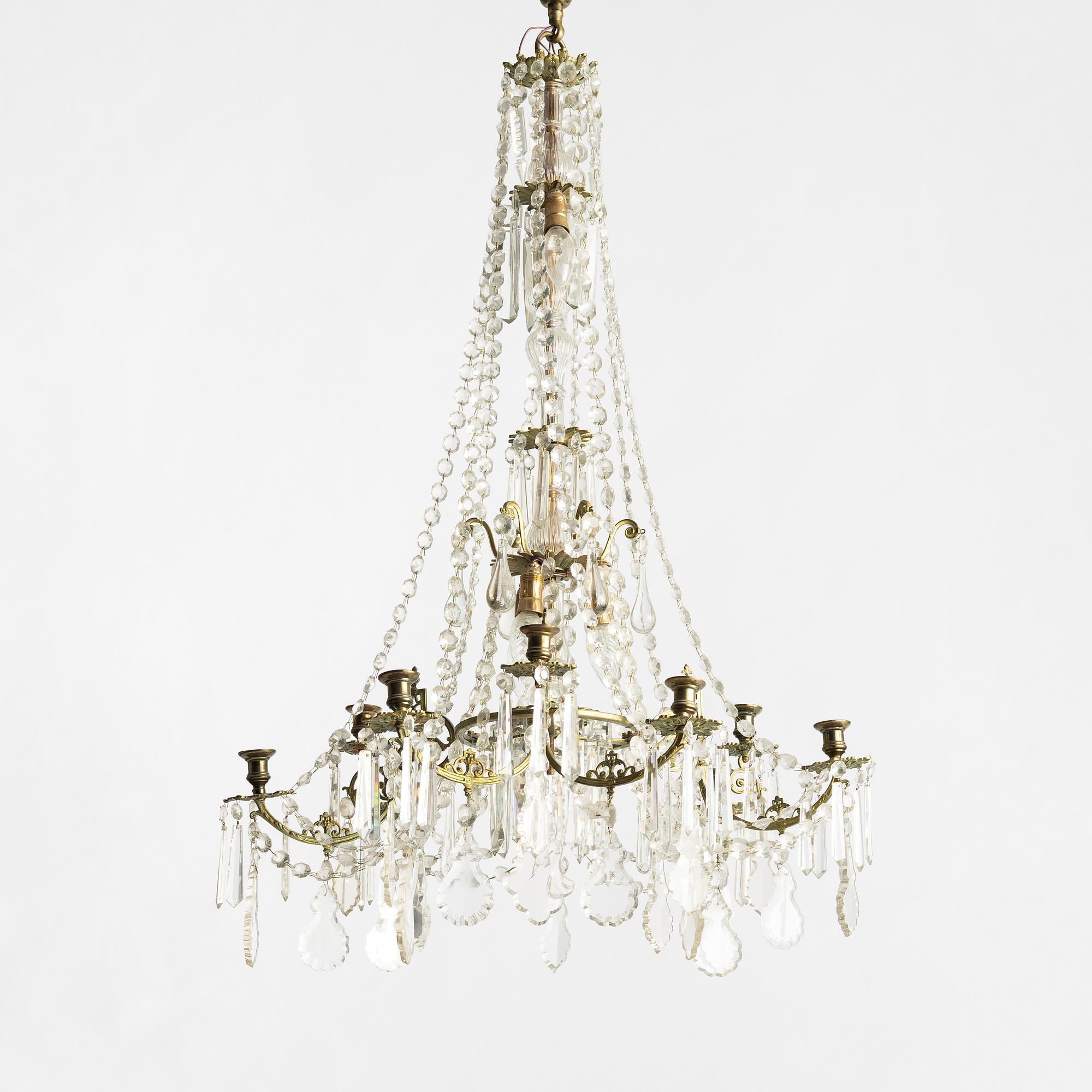 Ljuskrona, oskariansk, sent 1800-tal.