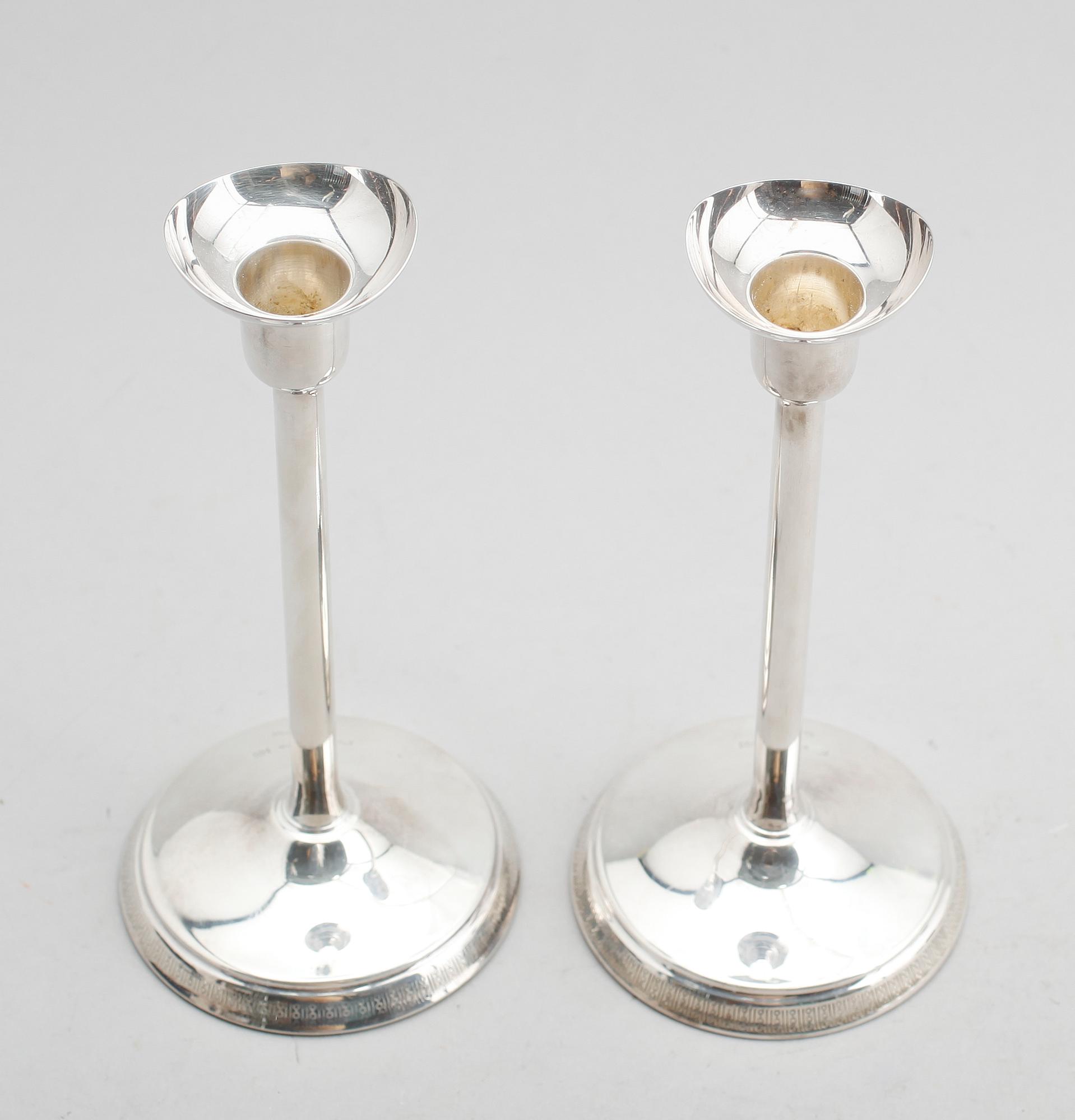 LJUSSTAKAR, 1 par, silver, Ainar Axelsson, GAB, 1974.