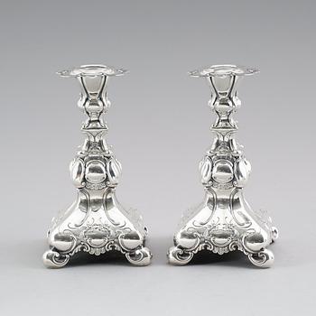 LJUSSTAKAR, 1 par, silver, GAB, Stockholm 1948.