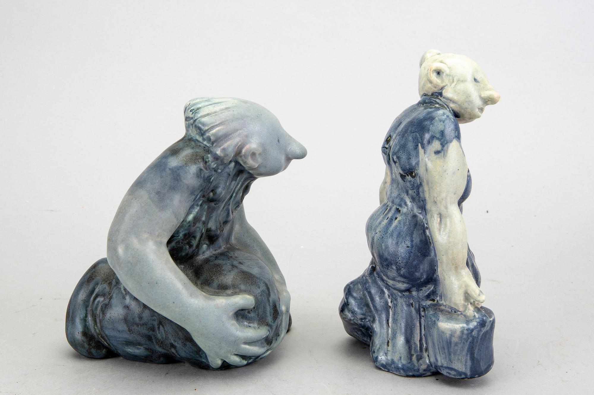 Åke Holm, 4 ceramic figurines, Höganäs, Sweden.