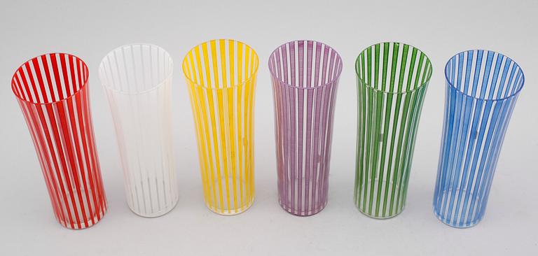 GLAS, 6 st, "Strikt", Bengt Orup, Johansfors.