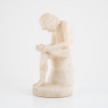 Skulptur, efter grekisk-romersk hellenistisk brons, "Pojke med törntagg"/"Fedele"/"Spinario".