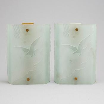 a pair of 1930's Art Déco wall lamps.