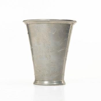 Nils Fougstedt, a pewter vase/ beaker, Firma Svenskt Tenn, model no A 40.