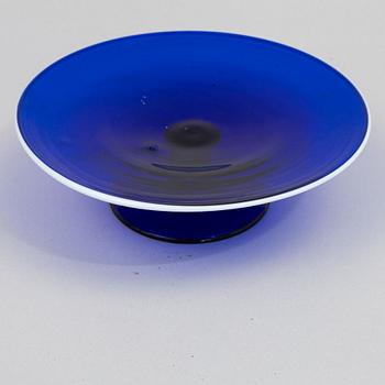 A Swedish or Norwegian cobalt glass tazza, 19th century.