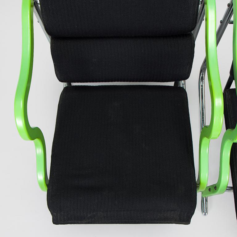 Yrjö Kukkapuro, A pair of 1980s 'Experiment' open armchairs for Avarte, Finland.
