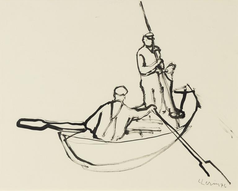 Lars Lerin, ink drawing, signed and dated 76.