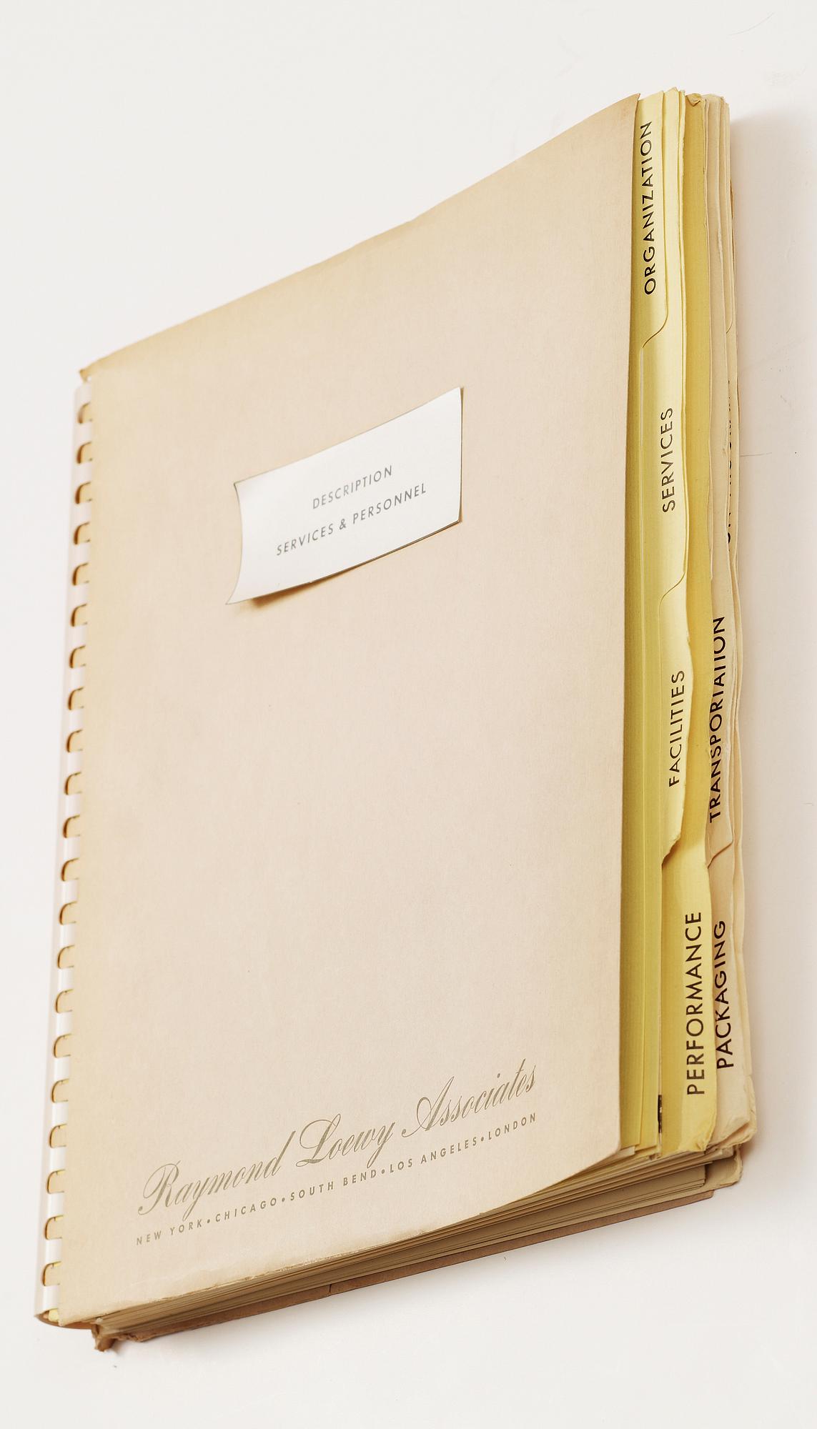 BOK / AFFÄRSPLAN, Raymond Loewy Associates, 1900-talets mitt.