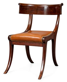 A Klismos chair, circa 1800.