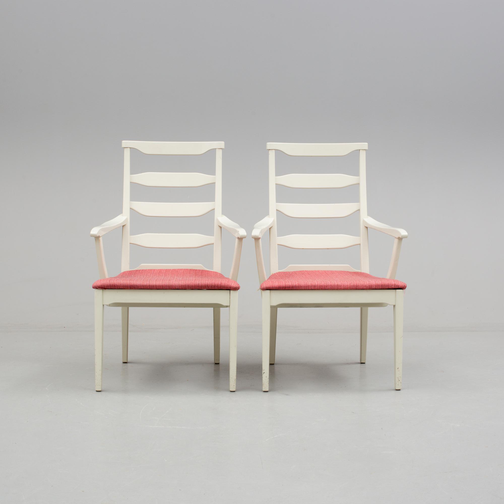 CARL MALMSTEN, karmstolar, ett par, 1900-talets andra hälft.