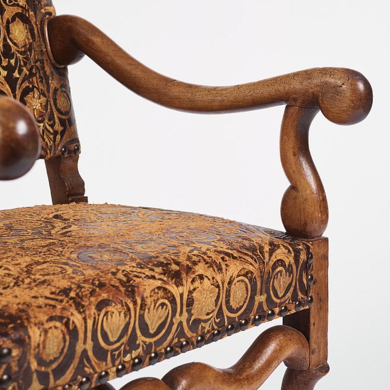 A Baroque armchair, circa 1700.