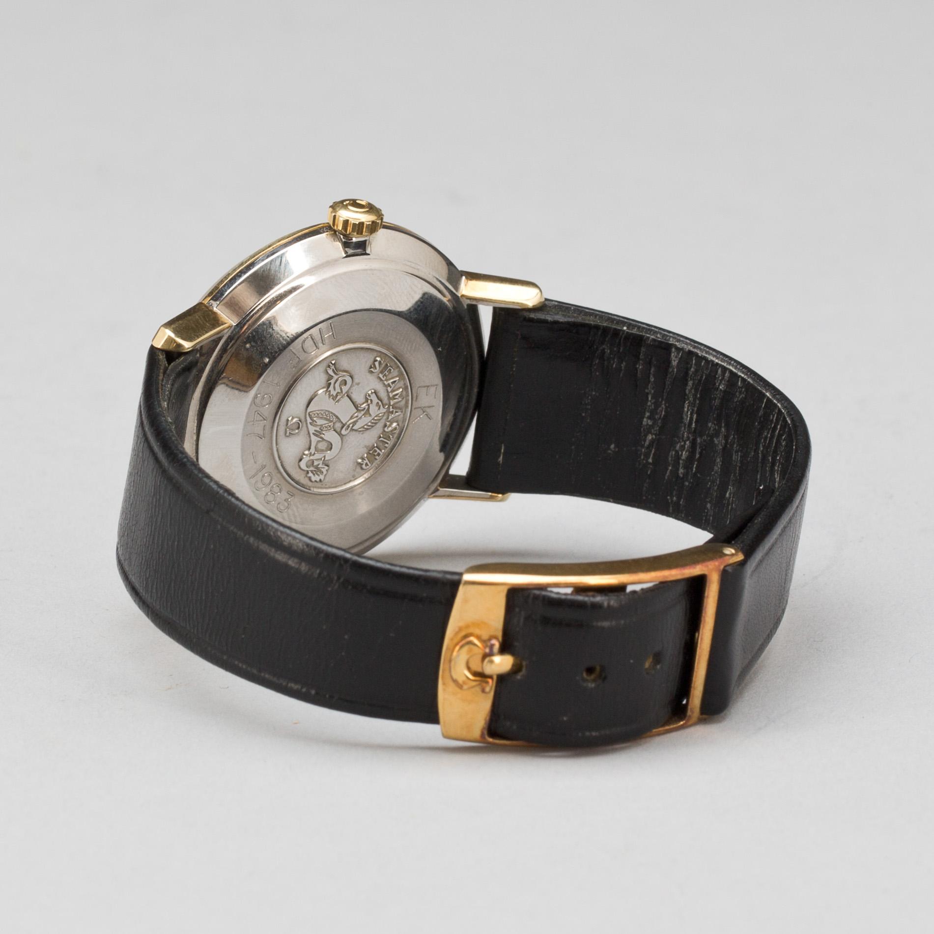 ARMBANDSUR, guld på stål, Omega Seamaster De Ville.