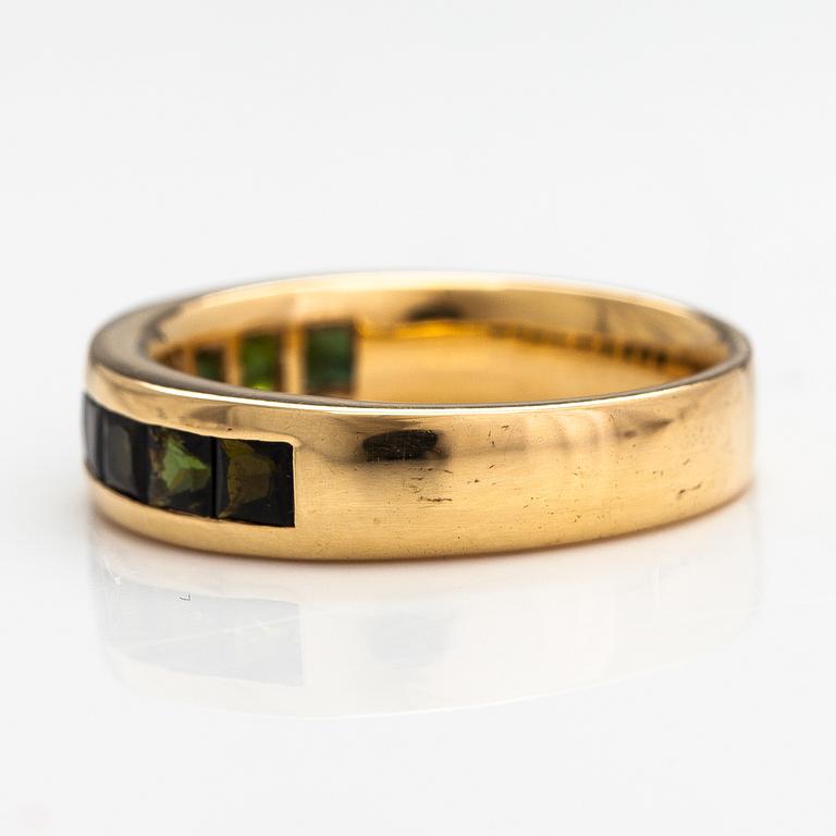 An 18K gold ring with tourmalines. Finland 2002.