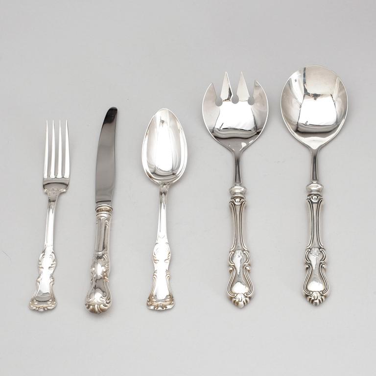 BESTICKSERVIS, 18+4 delar, silver, bl.a. "Olga", GAB, Stockholm 1970. Total vikt ca 1438 gram.