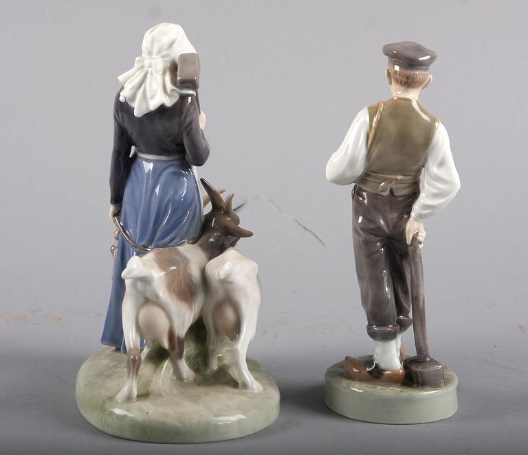 FIGURINER, 2 st, porslin, Royal Copenhagen.