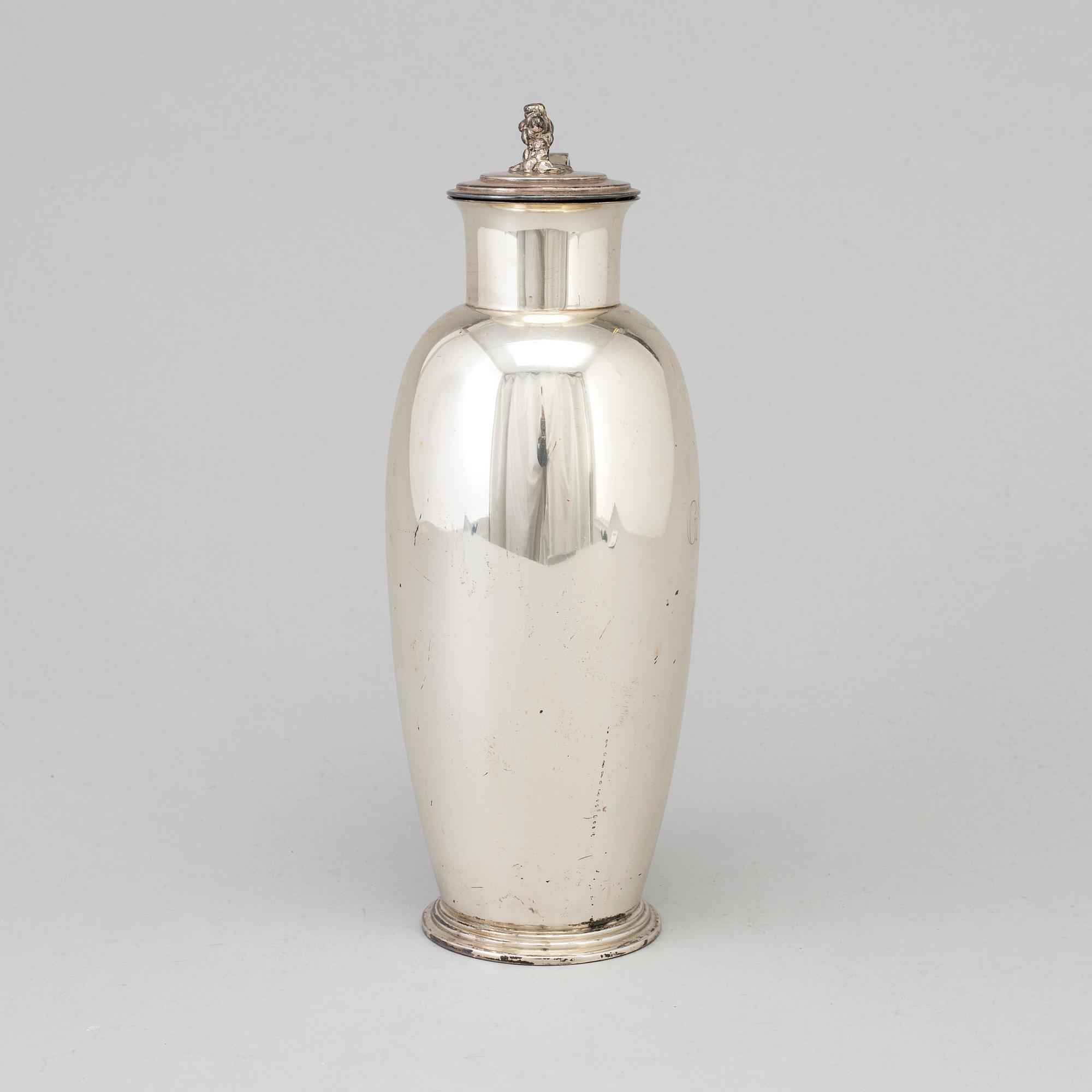 COCKTAILSHAKER, silver, C G Hallberg, Stockholm 1938.