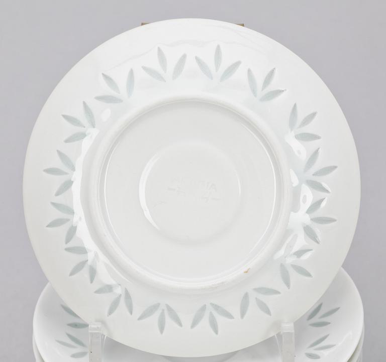 MOCCAKOPPAR med FAT, 12 st, risporslin, Friedl Kjellberg, Arabia, Finland, 1900-talets mitt.