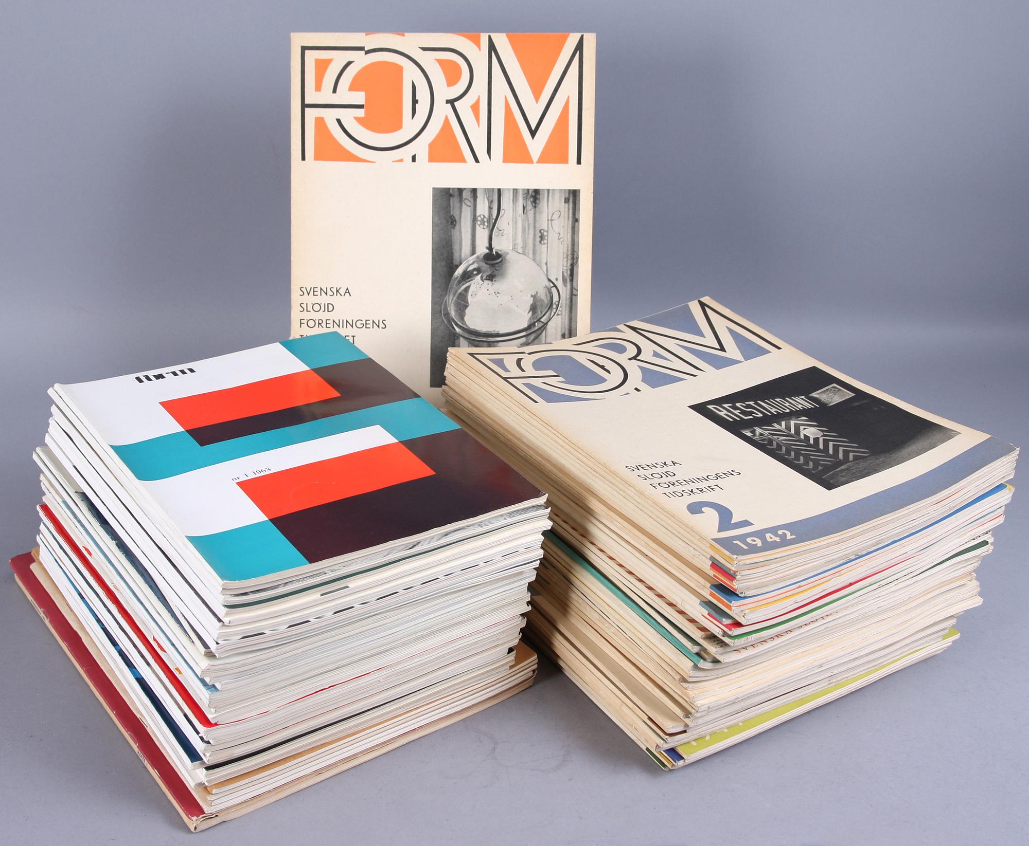 PARTI TIDNINGAR, 86 st, "Svensk Slöjdförenings Tidskrift FORM".