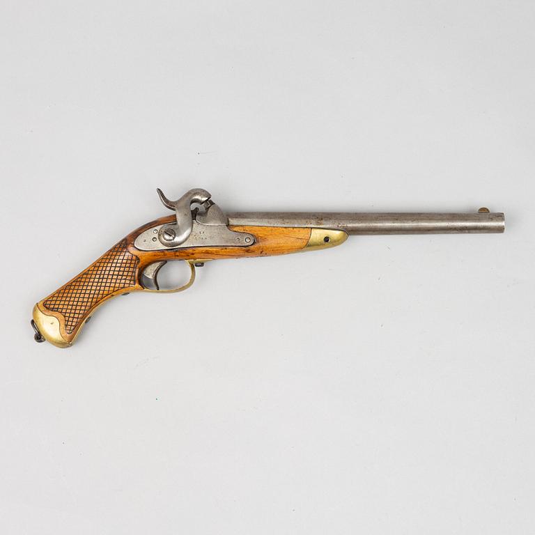 A Swedish rifled percussion cavalry pistol 1850 pattern.