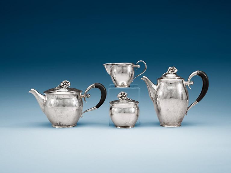 A Jörgen Jensen 4 pcs silver tea and coffee service, Stockholm 1924.