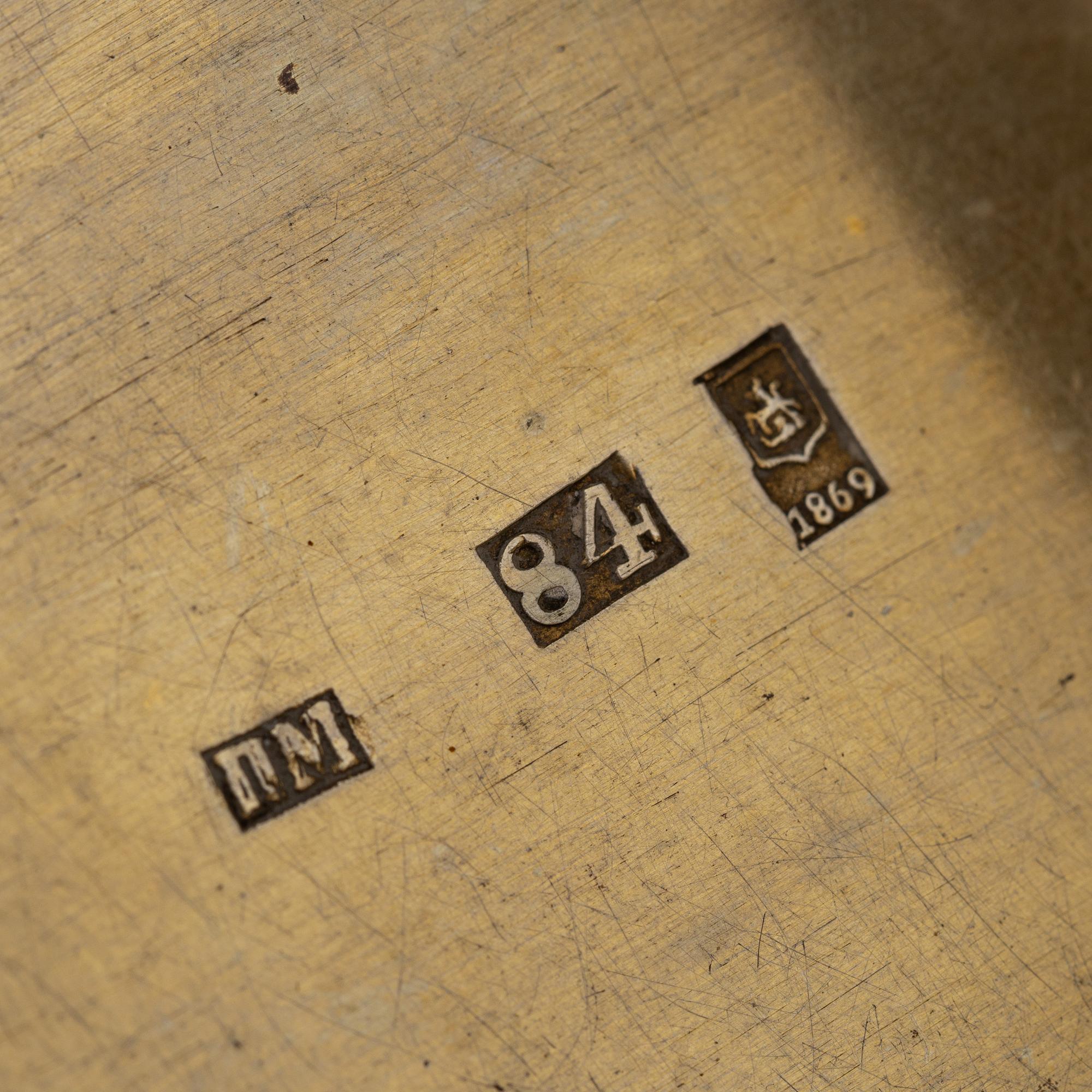 Two silver cases Moscow, 1865 & 1869.