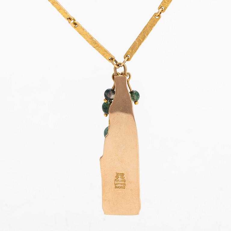 Björn Weckström, A 14K gold necklace 'Golden tree' with mossagates for Lapponia 1973.