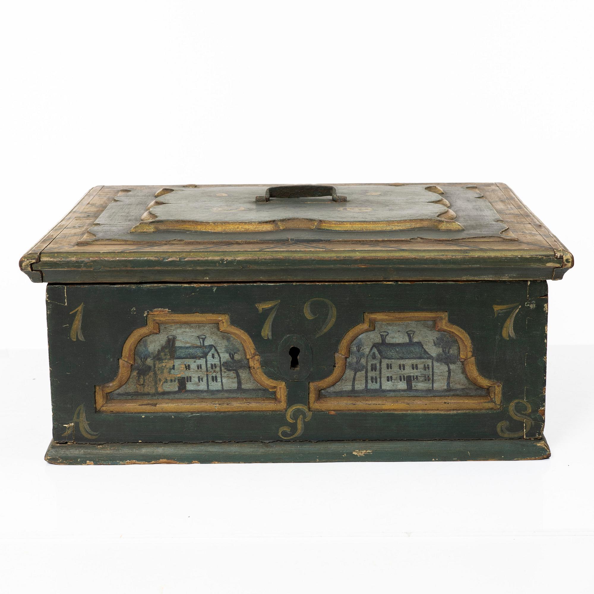 Fiancée's box, folk art, marked 1797.