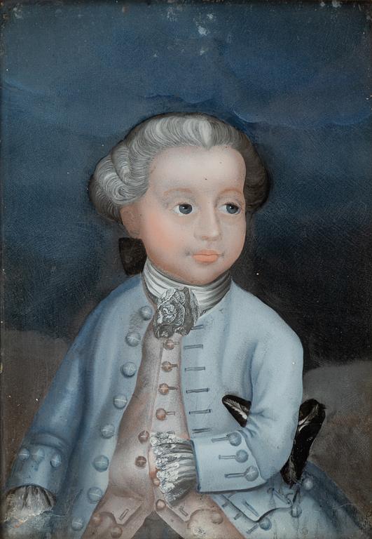 Glass paintings, Sweden, 3 pcs, 18th century.