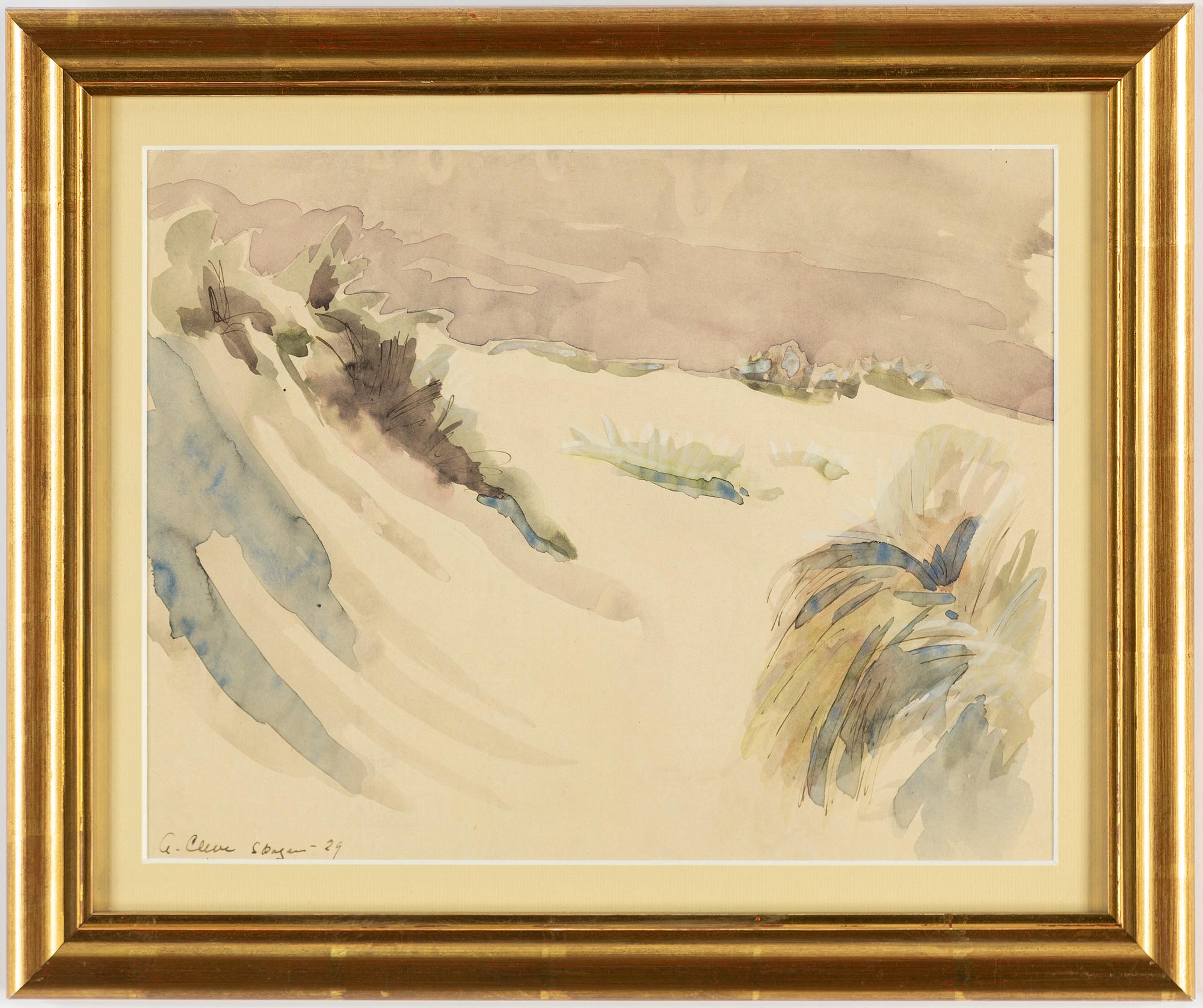 AGNES CLEVE, gouache. Signerad a cleve och daterad Skagen -29.