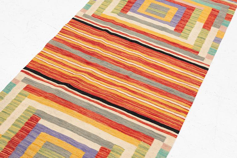Rug, kilim, modern, approx. 258 x 91 cm.