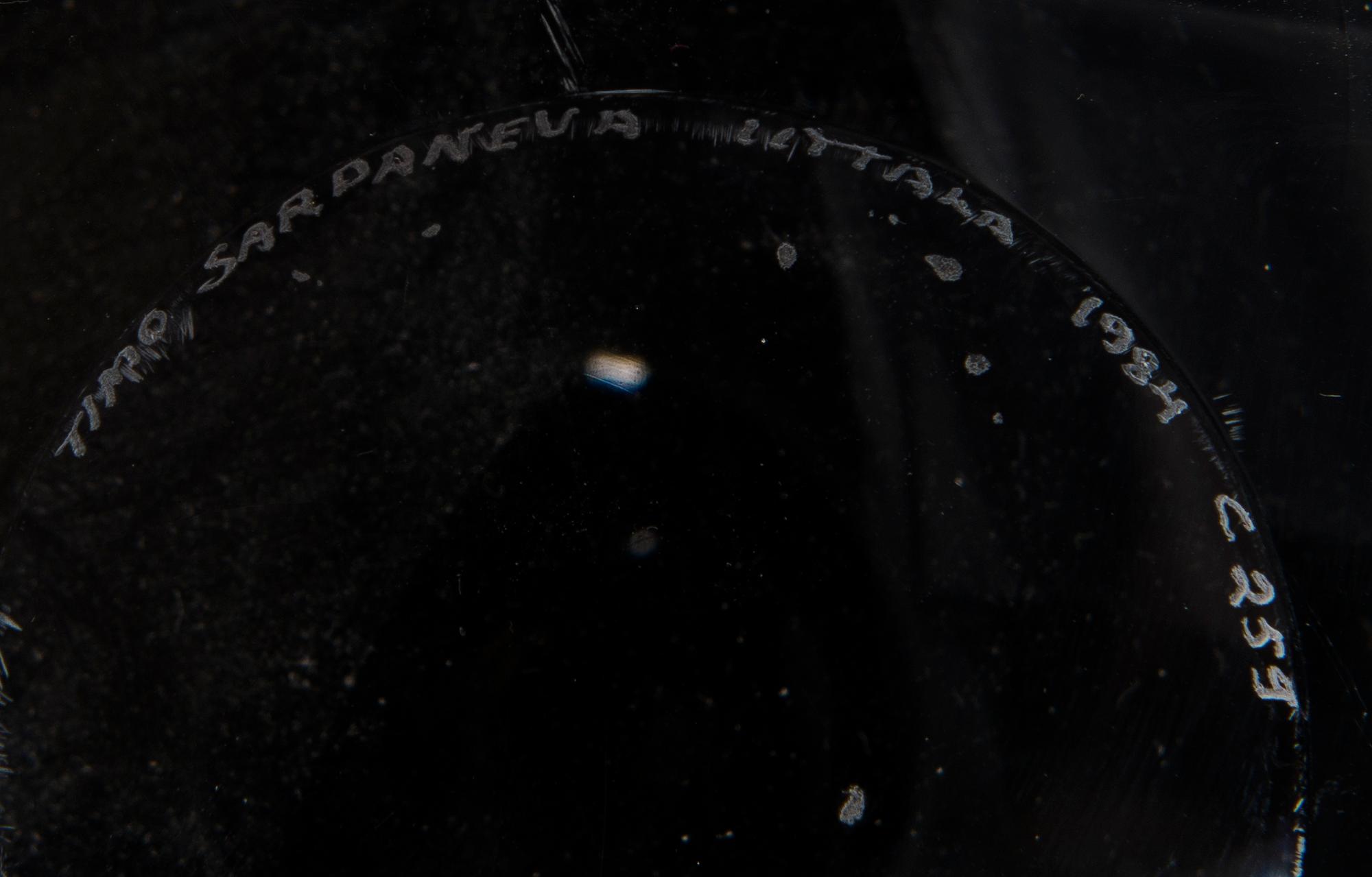 A 'Claritas' glass sculpture, signed Timo Sarpaneva, Iittala 1984 C259.