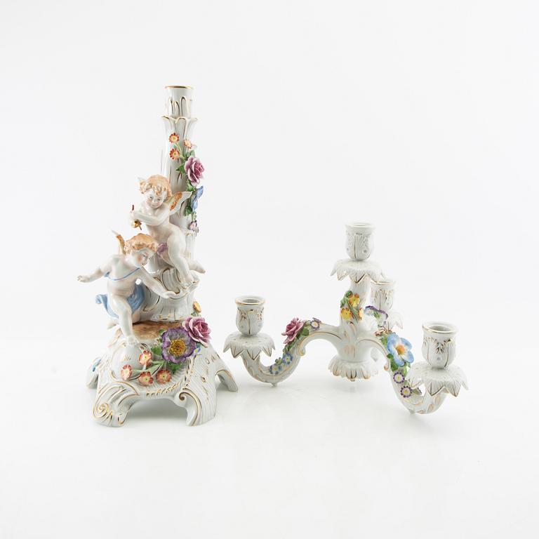 Candelabrum Schierholz Germany mid-20th century porcelain.