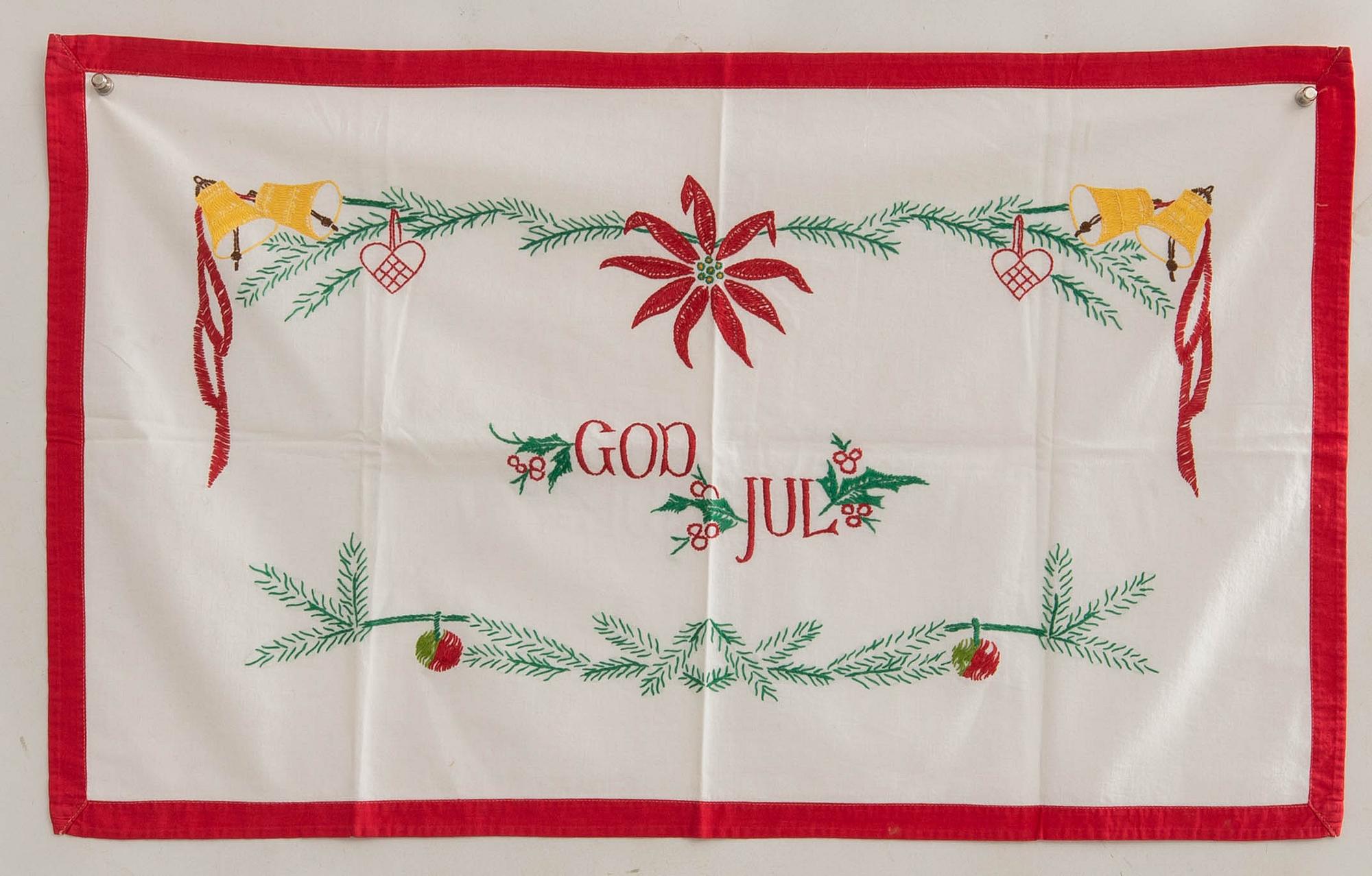 A collection of Christmas tablecloths 12 pcs first half/mid 20th century.